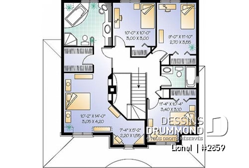 Étage - Modèle de 4 chambres, 2 séjours, grande cuisine avec îlot & garage  - Lionel 