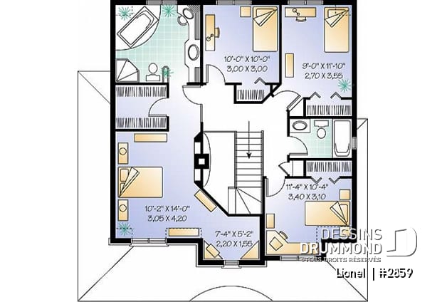 Étage - Modèle de 4 chambres, 2 séjours, grande cuisine avec îlot & garage  - Lionel 