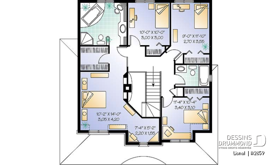 Étage - Modèle de 4 chambres, 2 séjours, grande cuisine avec îlot &amp; garage  - Lionel 