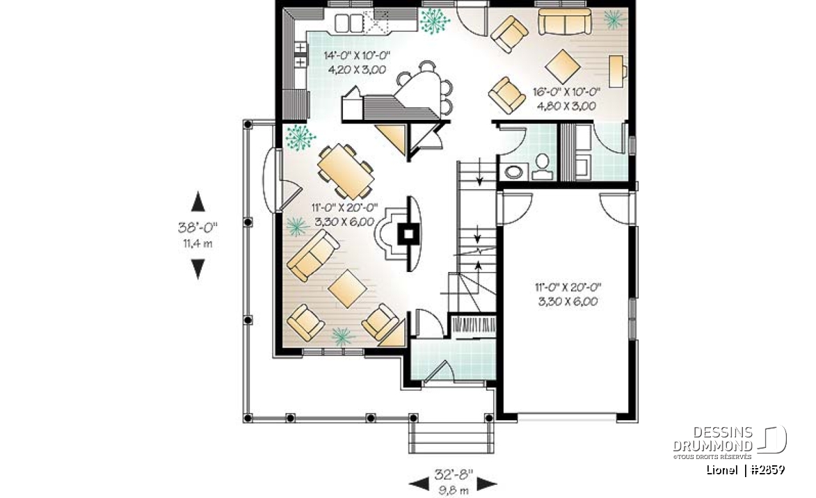 Rez-de-chaussée - Modèle de 4 chambres, 2 séjours, grande cuisine avec îlot &amp; garage  - Lionel 