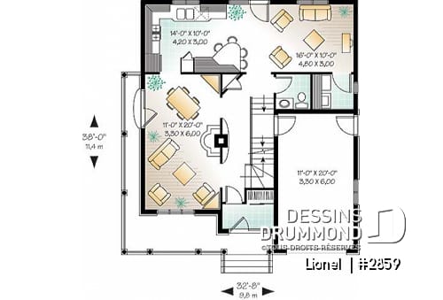 Rez-de-chaussée - Modèle de 4 chambres, 2 séjours, grande cuisine avec îlot & garage  - Lionel 