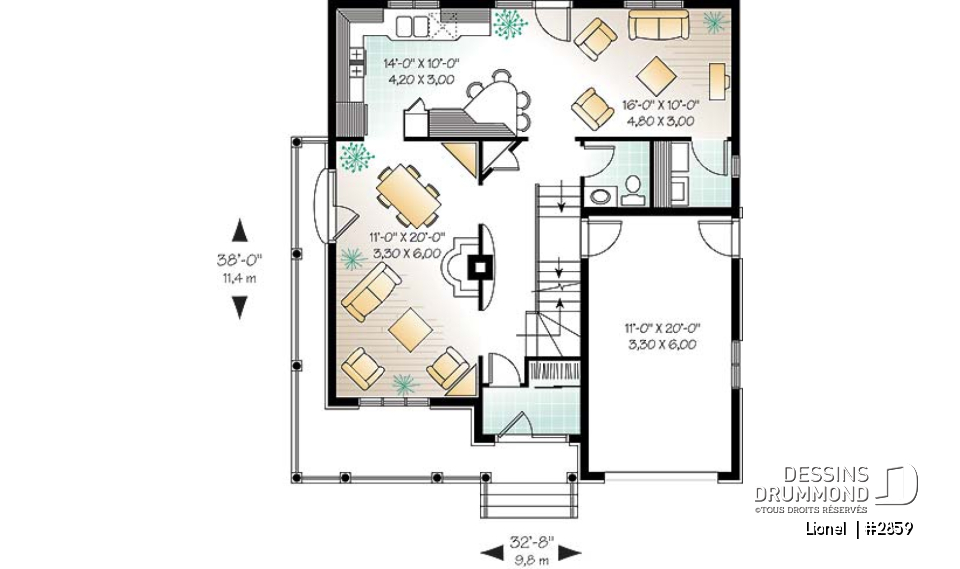 Rez-de-chaussée - Modèle de 4 chambres, 2 séjours, grande cuisine avec îlot &amp; garage  - Lionel 