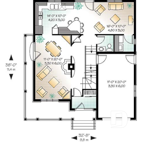 Rez-de-chaussée - Modèle de 4 chambres, 2 séjours, grande cuisine avec îlot & garage  - Lionel 