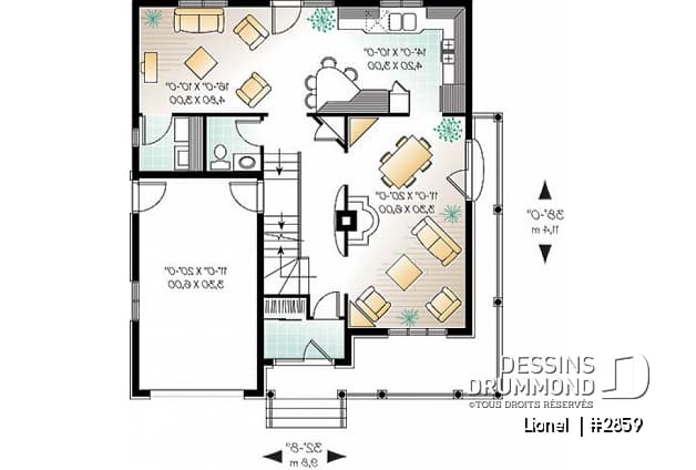 Rez-de-chaussée - Modèle de 4 chambres, 2 séjours, grande cuisine avec îlot & garage  - Lionel 