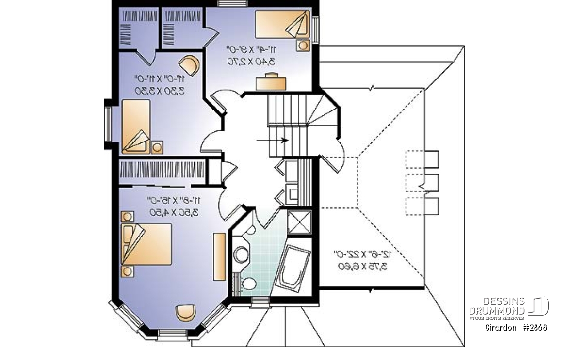 Étage - Maison d'inspiration victorienne, bon rangement à la cuisine, 3 grandes chambres, plafond à 9', garage - Girardon