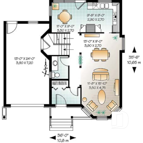 Rez-de-chaussée - Maison d'inspiration victorienne, bon rangement à la cuisine, 3 grandes chambres, plafond à 9', garage - Girardon