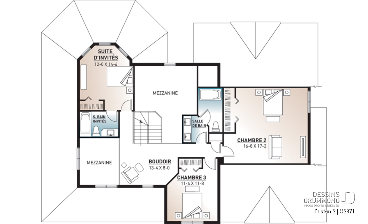Étage - Maison Farmhouse à deux étages avec suite des parents, mezzanines et vaste potentiel d’aménagement - Tristan 2