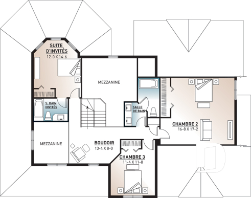 Étage - Maison Farmhouse à deux étages avec suite des parents, mezzanines et vaste potentiel d’aménagement - Tristan 2