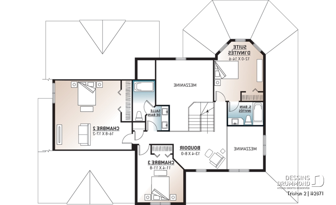 Étage - Maison Farmhouse à deux étages avec suite des parents, mezzanines et vaste potentiel d’aménagement - Tristan 2