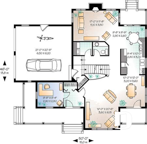 Rez-de-chaussée - Belle maison champêtre avec grande suite des maîtres, mezzanine, salon avec foyer, bureau - Palladian