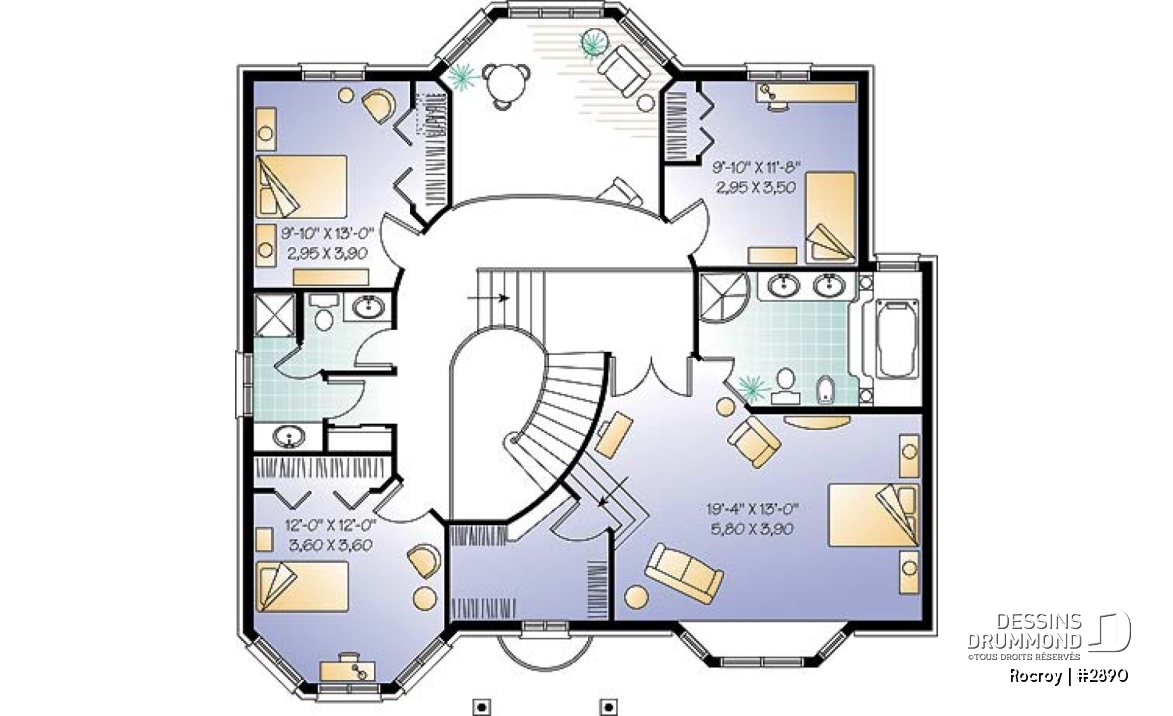 Étage - Maison de style château, 4 chambres incluant une grande suite des parents - Rocroy