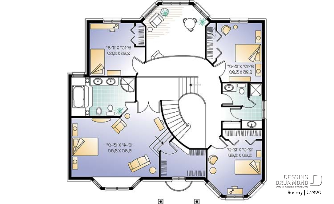 Étage - Maison de style château, 4 chambres incluant une grande suite des parents - Rocroy