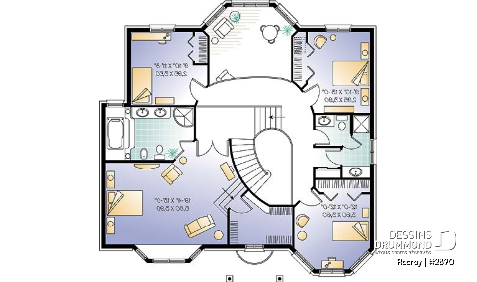 Étage - Maison de style château, 4 chambres incluant une grande suite des parents - Rocroy