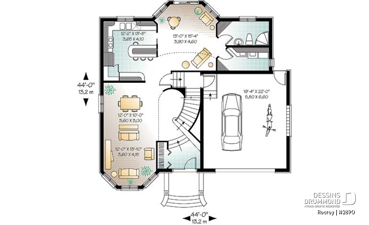 Rez-de-chaussée - Maison de style château, 4 chambres incluant une grande suite des parents - Rocroy