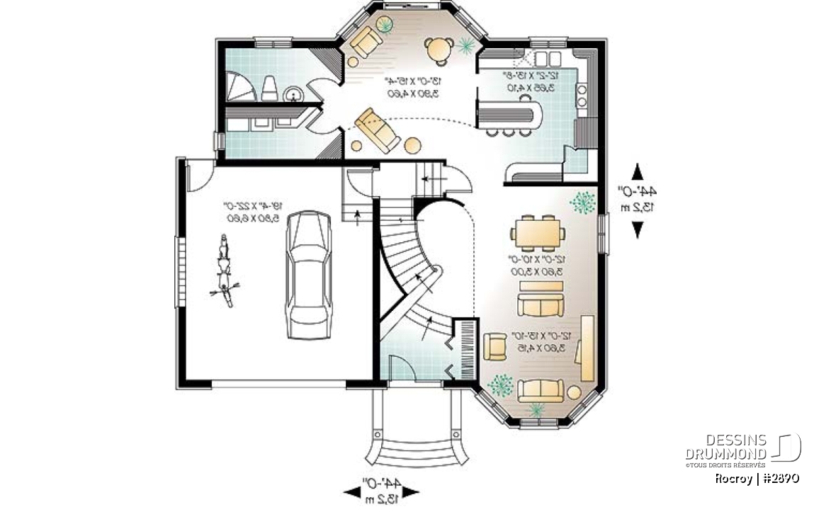 Rez-de-chaussée - Maison de style château, 4 chambres incluant une grande suite des parents - Rocroy