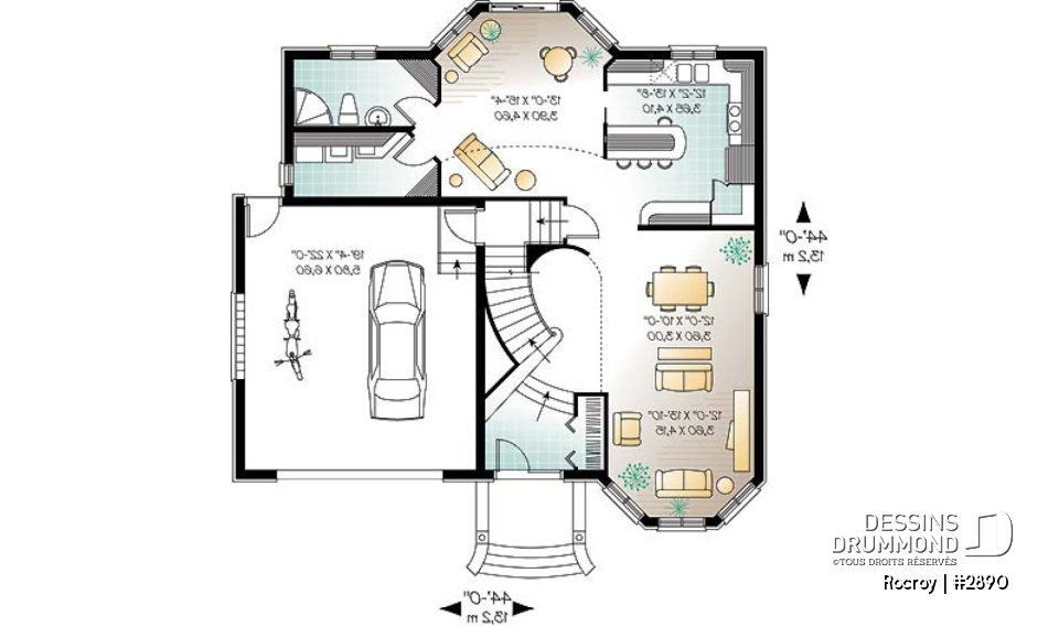 Rez-de-chaussée - Maison de style château, 4 chambres incluant une grande suite des parents - Rocroy