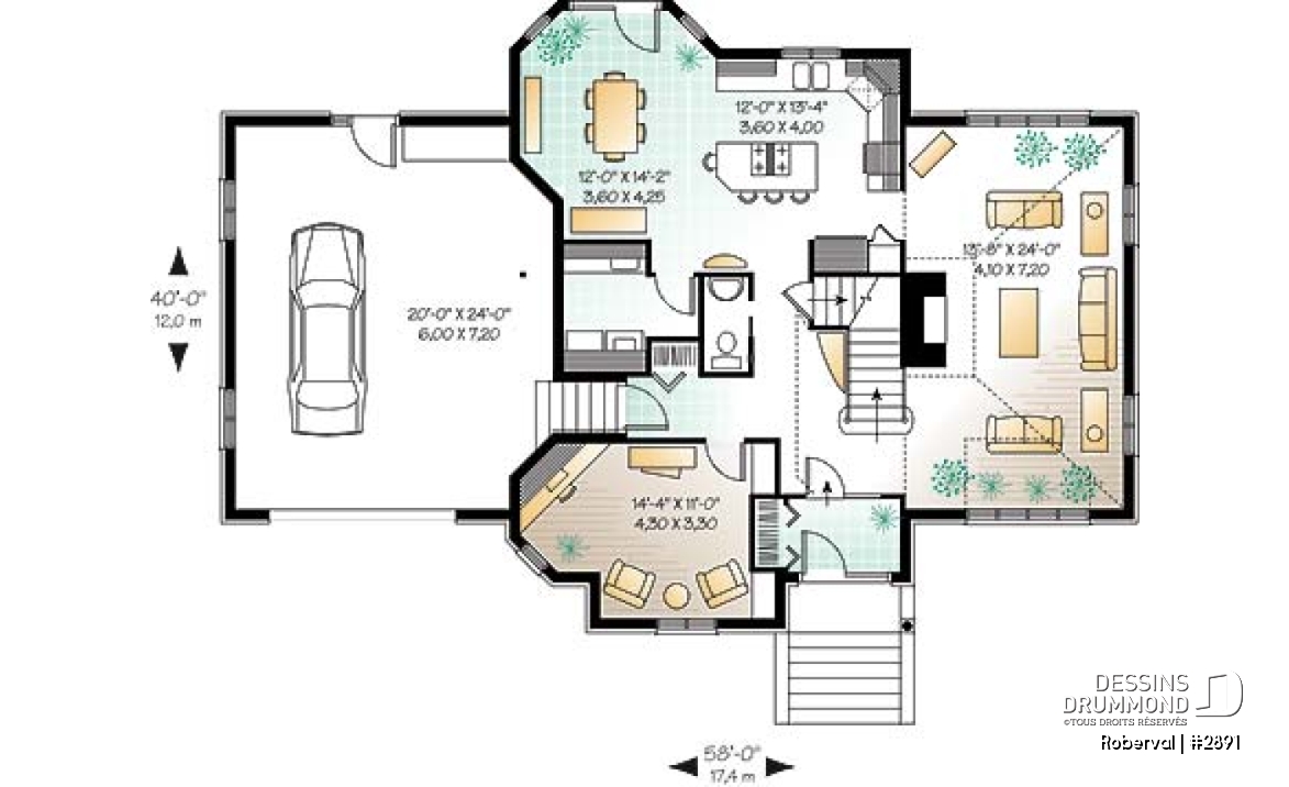 Rez-de-chaussée - Maison avec salon spectaculaire, cuisine avec grand îlot, foyer, bureau, 3 à 4 chambres, grande suite parents - Roberval