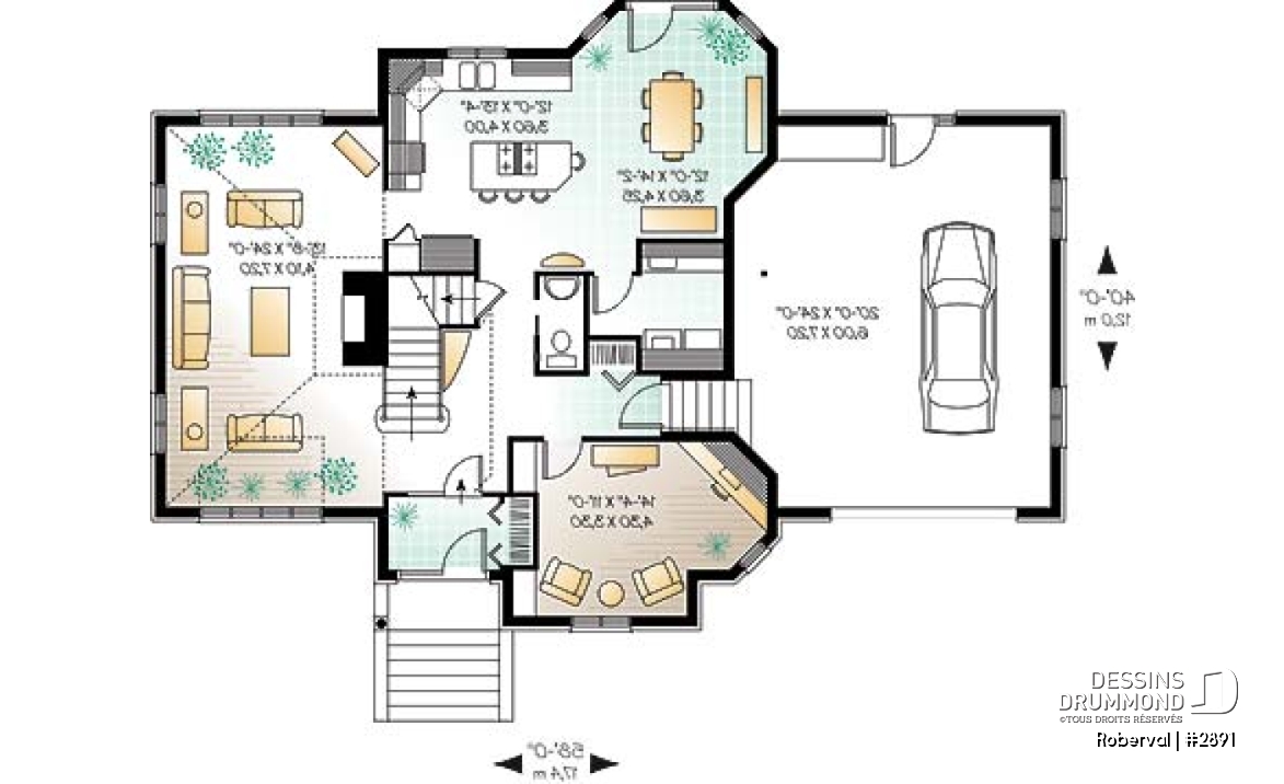 Rez-de-chaussée - Maison avec salon spectaculaire, cuisine avec grand îlot, foyer, bureau, 3 à 4 chambres, grande suite parents - Roberval