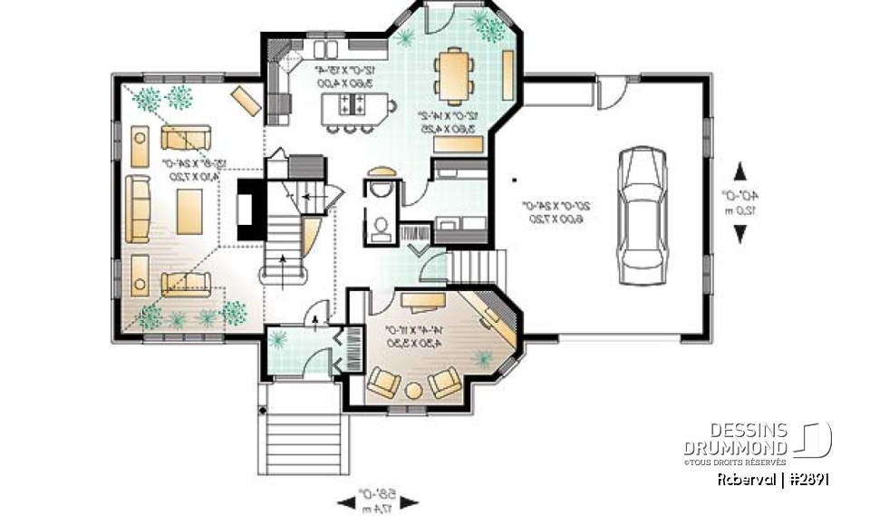 Rez-de-chaussée - Maison avec salon spectaculaire, cuisine avec grand îlot, foyer, bureau, 3 à 4 chambres, grande suite parents - Roberval