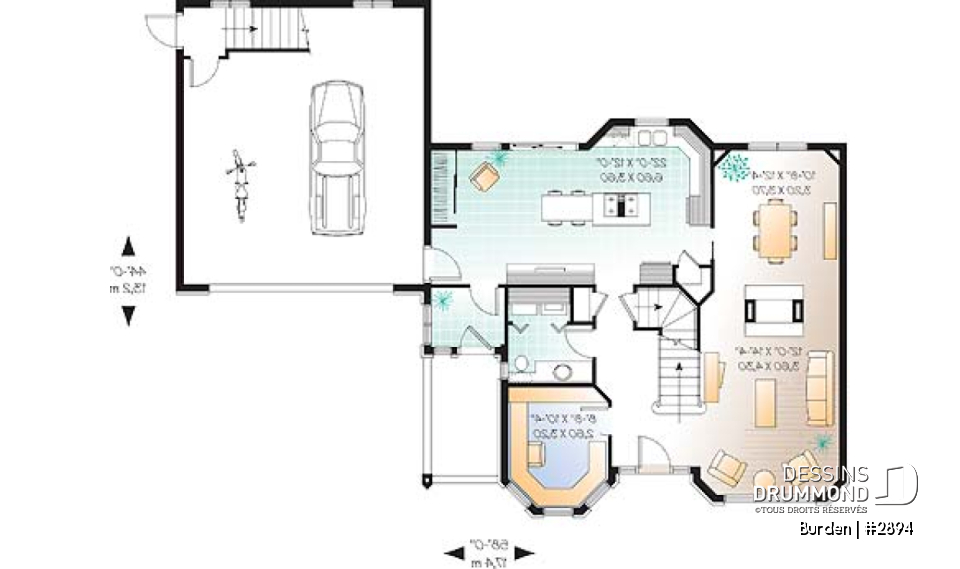 Rez-de-chaussée - Modèle de maison d'inspiration victorienne, garage double avec espace rangement à l'étage, bureau à domicile - Burden