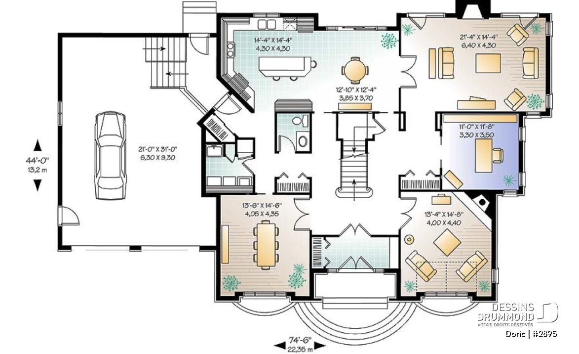 Rez-de-chaussée - Grande maison avec garage double, 4 chambres, 3.5 salles de bain, 2 salons, bureau à domicile, plafond 9' - Doric