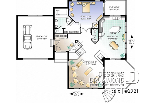 Rez-de-chaussée - Maison style chalet 4-saison, 2 suites des maîtres (total 4 chambres), garage 2 voitures, foyer central - Ionic