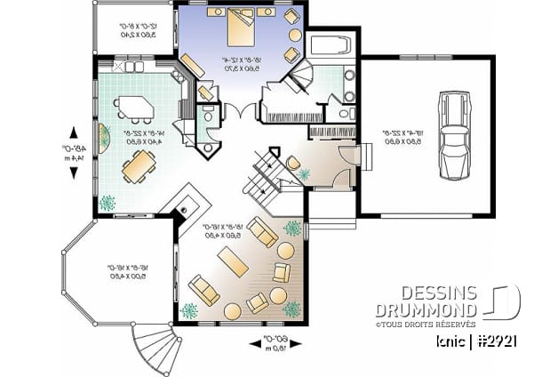 Rez-de-chaussée - Maison style chalet 4-saison, 2 suites des maîtres (total 4 chambres), garage 2 voitures, foyer central - Ionic
