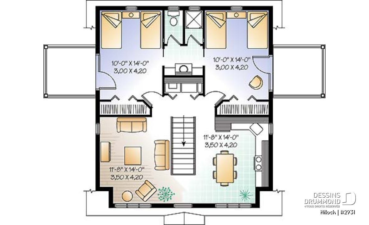 Étage - Plan de garage grand format avec logement complet de 2 chambres à l'étage, 2 balcons privés et aire ouverte  - Hillock