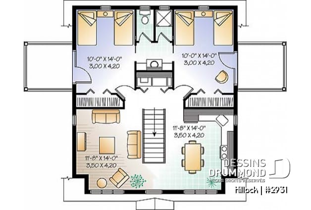 Étage - Plan de garage grand format avec logement complet de 2 chambres à l'étage, 2 balcons privés et aire ouverte  - Hillock