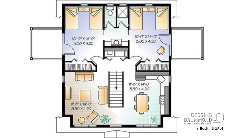 Étage - Plan de garage grand format avec logement complet de 2 chambres à l'étage, 2 balcons privés et aire ouverte  - Hillock