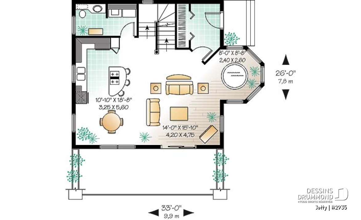Rez-de-chaussée - Cottage original avec espace ouvert, coin pour spa intérieur, 1 à 2 chambres - Jetty