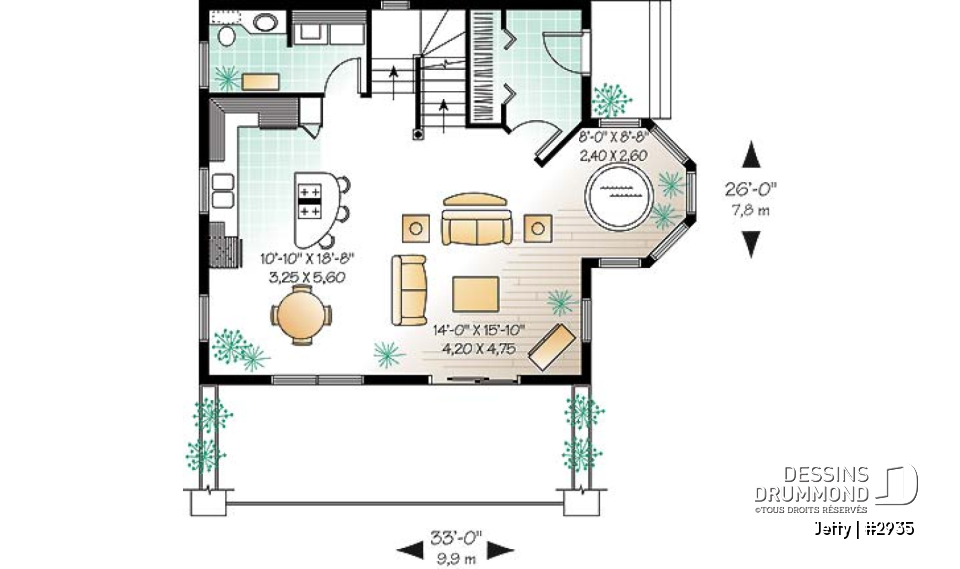 Rez-de-chaussée - Cottage original avec espace ouvert, coin pour spa intérieur, 1 à 2 chambres - Jetty