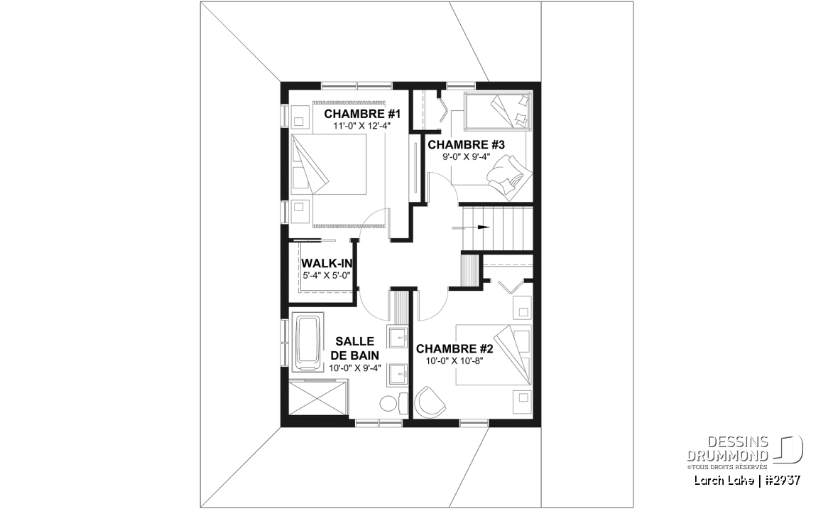 Étage - Modèle farmhouse abordable avec garage, 3 à 4 chambres, sous-sol aménagé optionnel - Larch Lake