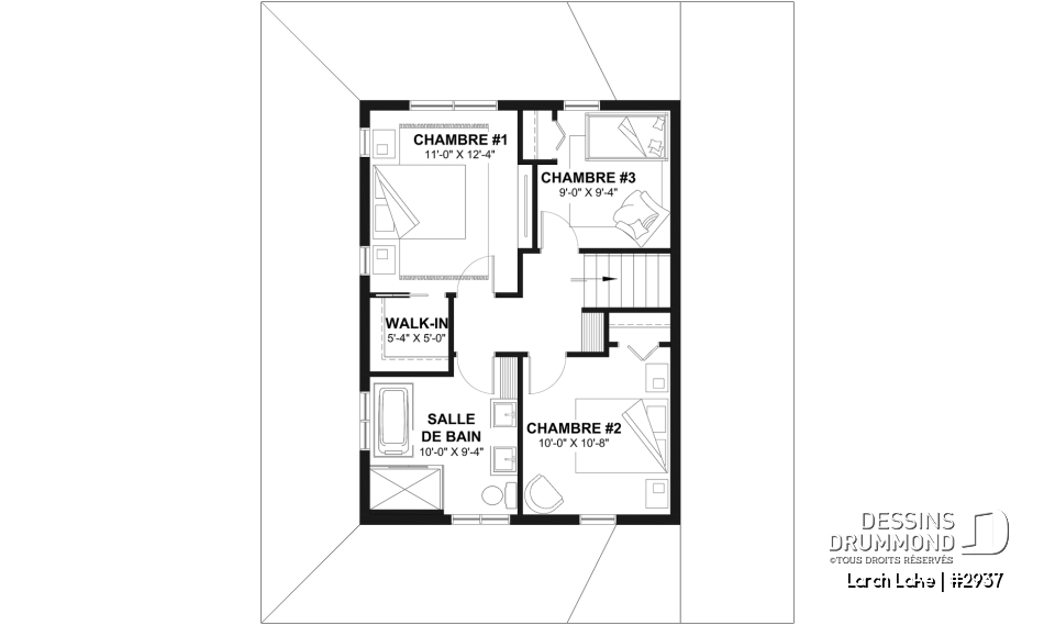 Étage - Modèle farmhouse abordable avec garage, 3 à 4 chambres, sous-sol aménagé optionnel - Larch Lake