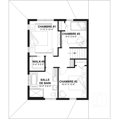 Étage - Modèle farmhouse abordable avec garage, 3 à 4 chambres, sous-sol aménagé optionnel - Larch Lake