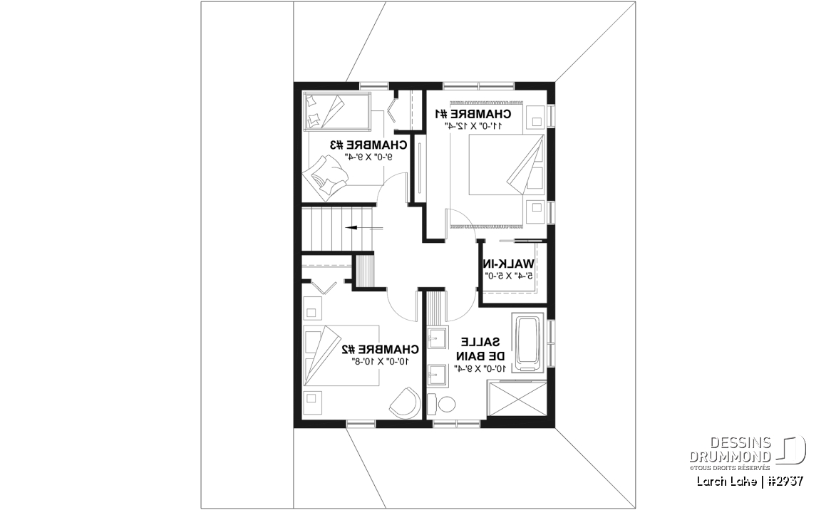 Étage - Modèle farmhouse abordable avec garage, 3 à 4 chambres, sous-sol aménagé optionnel - Larch Lake