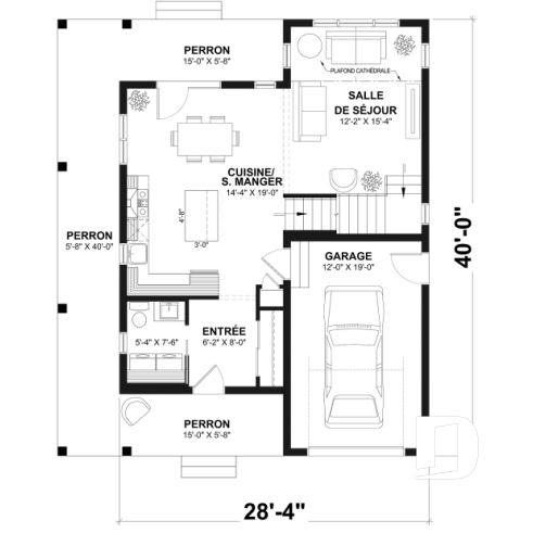 Rez-de-chaussée - Modèle farmhouse abordable avec garage, 3 à 4 chambres, sous-sol aménagé optionnel - Larch Lake
