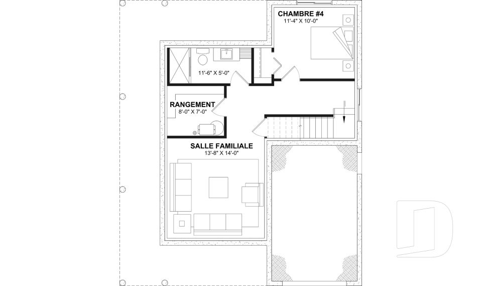 Sous-sol aménagé (Optionel $) -  - Larch Lake
