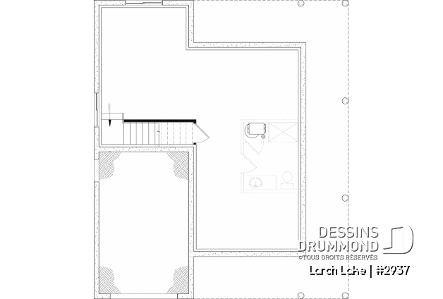 Sous-sol aménageable - Plan de maison champêtre avec option de 2 ou 3 chambres, belle lumière naturelle, garage - Larch Lake