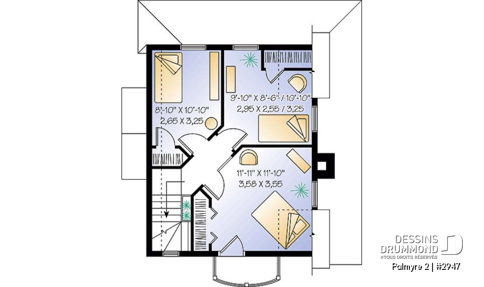 Étage - Cottage de 3 chambres avec balcon privé à la suite des maîtres, et grande gallerie sur 3 faces au rdc. - Palmyre 2