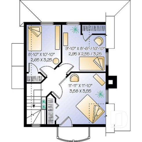Étage - Cottage de 3 chambres avec balcon privé à la suite des maîtres, et grande gallerie sur 3 faces au rdc. - Palmyre 2