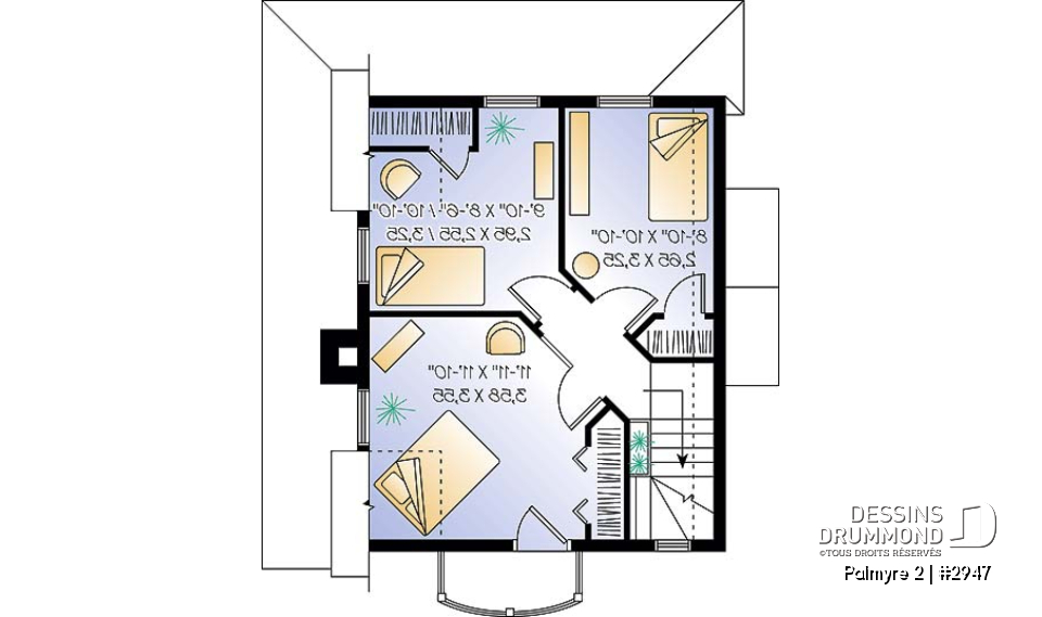 Étage - Cottage de 3 chambres avec balcon privé à la suite des maîtres, et grande gallerie sur 3 faces au rdc. - Palmyre 2