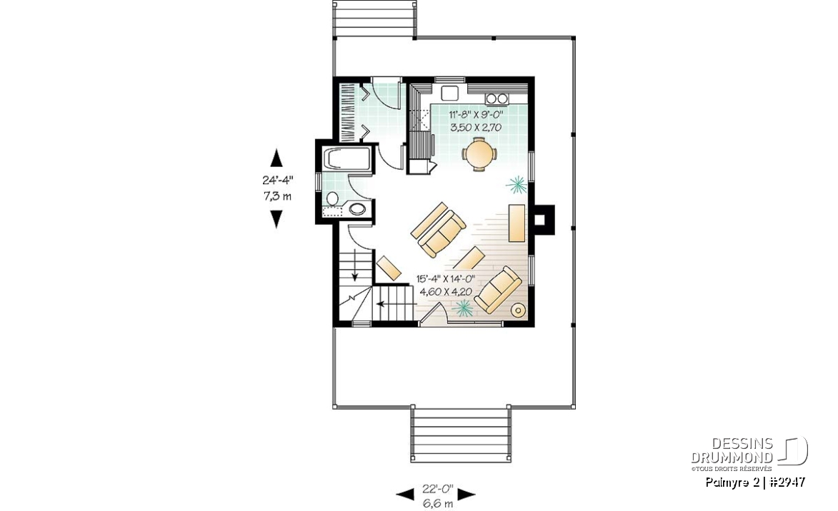 Rez-de-chaussée - Cottage de 3 chambres avec balcon privé à la suite des maîtres, et grande gallerie sur 3 faces au rdc. - Palmyre 2