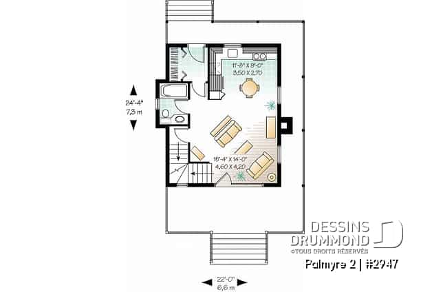 Rez-de-chaussée - Cottage de 3 chambres avec balcon privé à la suite des maîtres - Palmyre 2