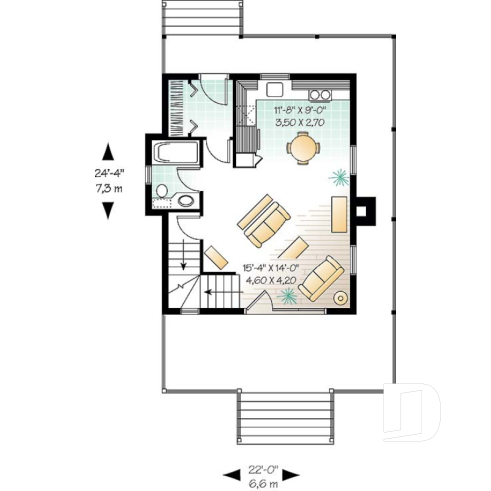 Rez-de-chaussée - Cottage de 3 chambres avec balcon privé à la suite des maîtres, et grande gallerie sur 3 faces au rdc. - Palmyre 2