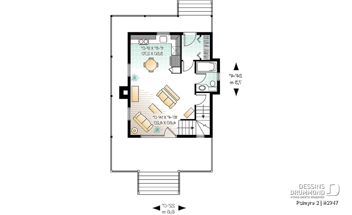 Rez-de-chaussée - Cottage de 3 chambres avec balcon privé à la suite des maîtres, et grande gallerie sur 3 faces au rdc. - Palmyre 2