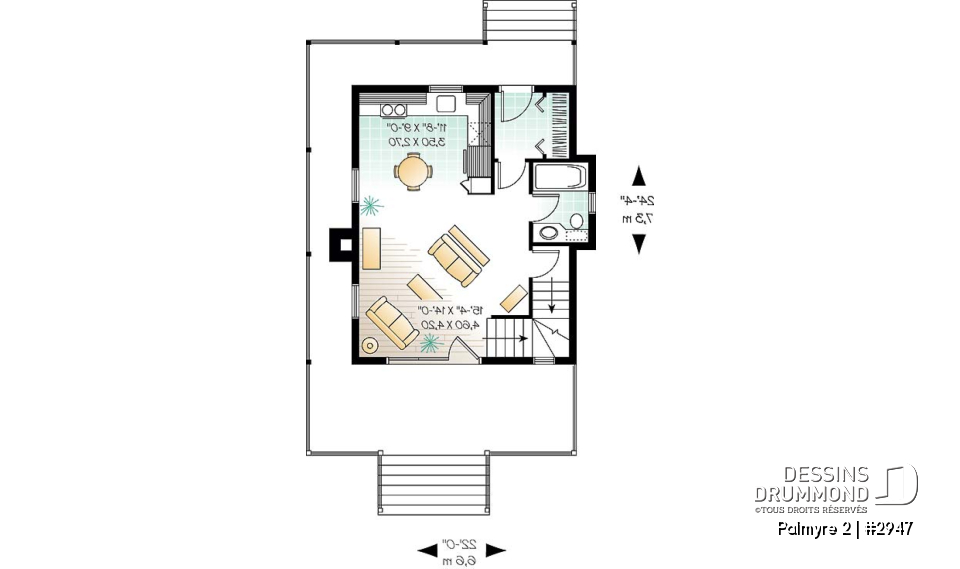 Rez-de-chaussée - Cottage de 3 chambres avec balcon privé à la suite des maîtres, et grande gallerie sur 3 faces au rdc. - Palmyre 2