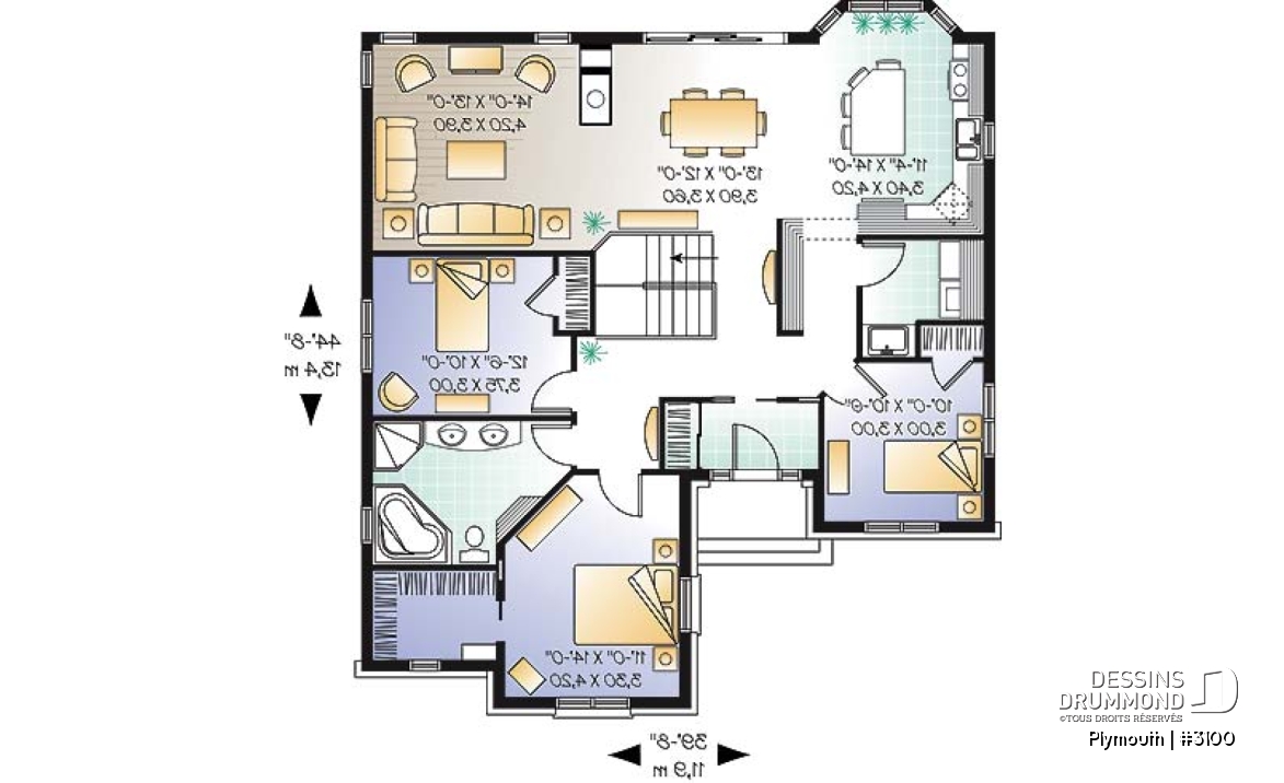 Rez-de-chaussée - Bungalow 3 chambres, superbe secteur cuisine, salle à manger et salon avec foyer central, buanderie - Plymouth