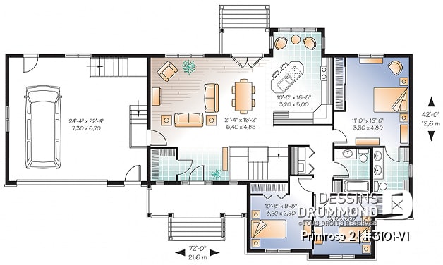 Rez-de-chaussée - Plan de plain-pied 6 chambres dont 3 au rdc., garage double, coin ordinateur, 2 séjours, superbe aménagement - Primrose 2