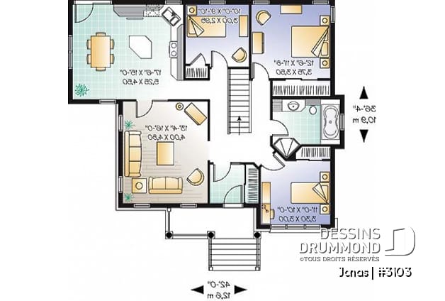 Rez-de-chaussée - Bungalow bon format et bon prix avec 3 chambres et plafond 9' - Jonas